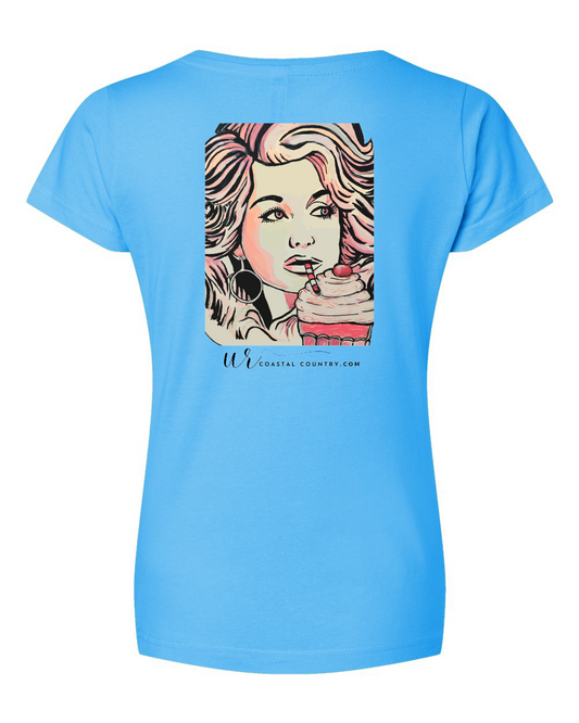 Frosty's Dolly Womens V-Neck T-Shirt