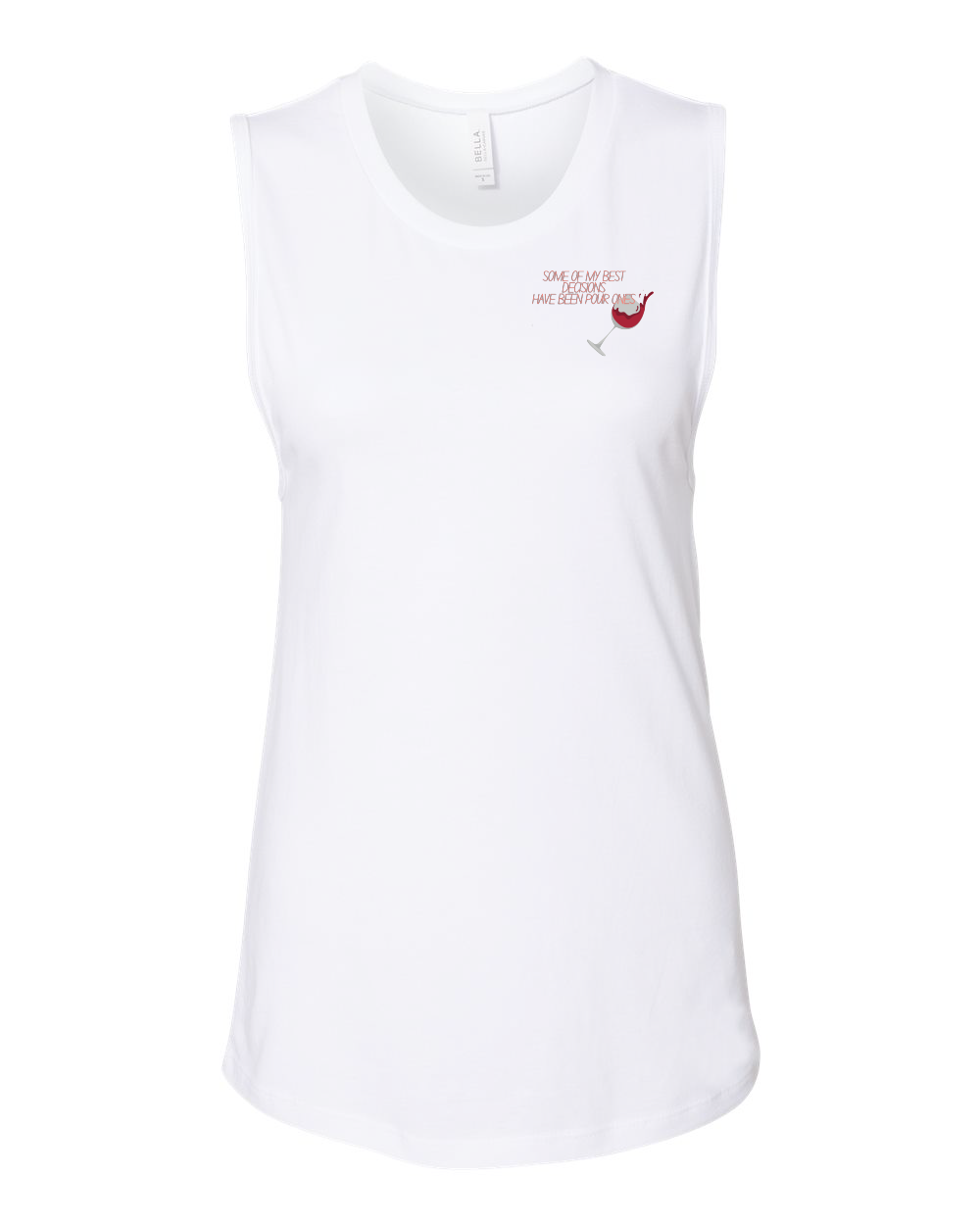 Pour Decisions Womens White Tank Top