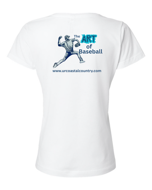 Art of Baseball Throwing Women's V-Neck T-Shirt