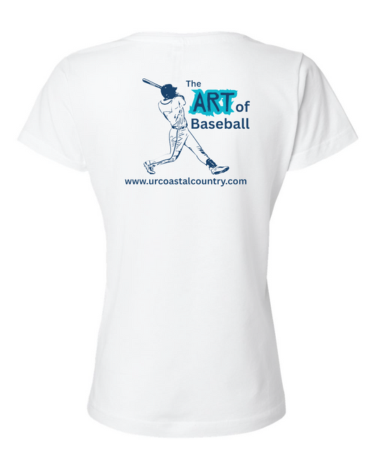 Art of Baseball Batting Women's V-Neck T-Shirt