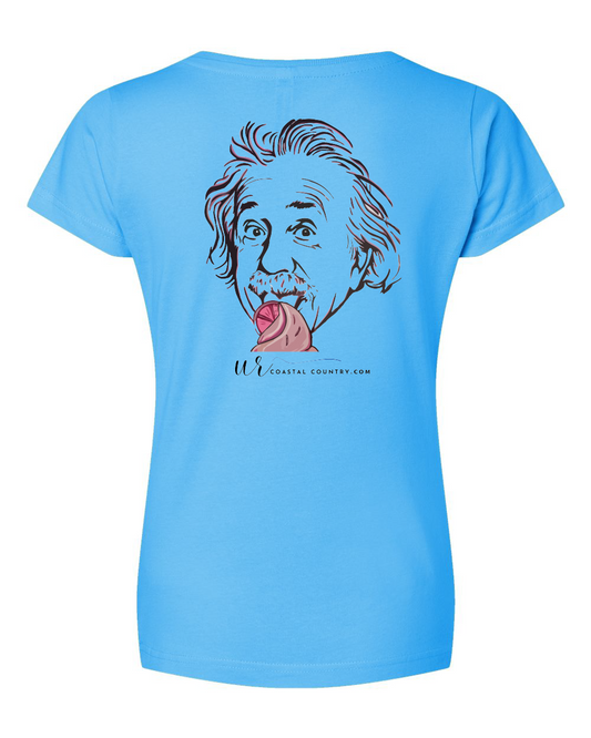 Frosty's Albert Einstein Women's V-Neck T-Shirt (Click to see more colors)
