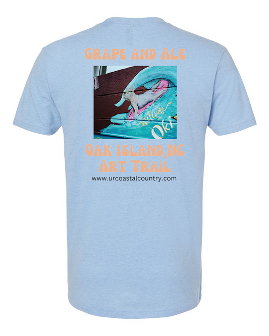 Grape & Ale Surf Dog Art Walk Unisex T-Shirt