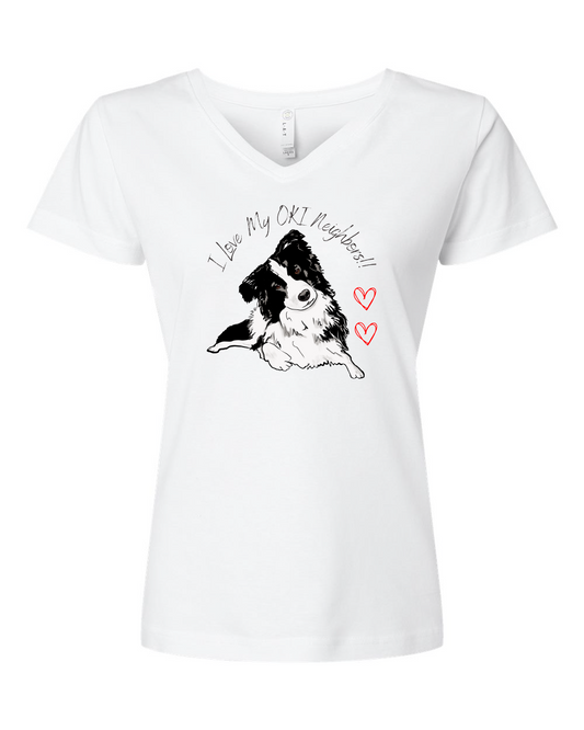 Spike Fundraiser Womens White V-Neck